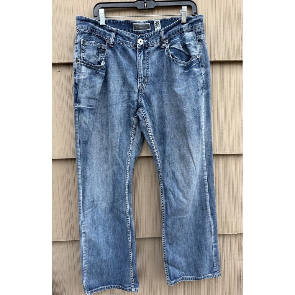 INC International Concepts Mens Modern Boot Cut Jeans 36x30 Medium Wash Denim